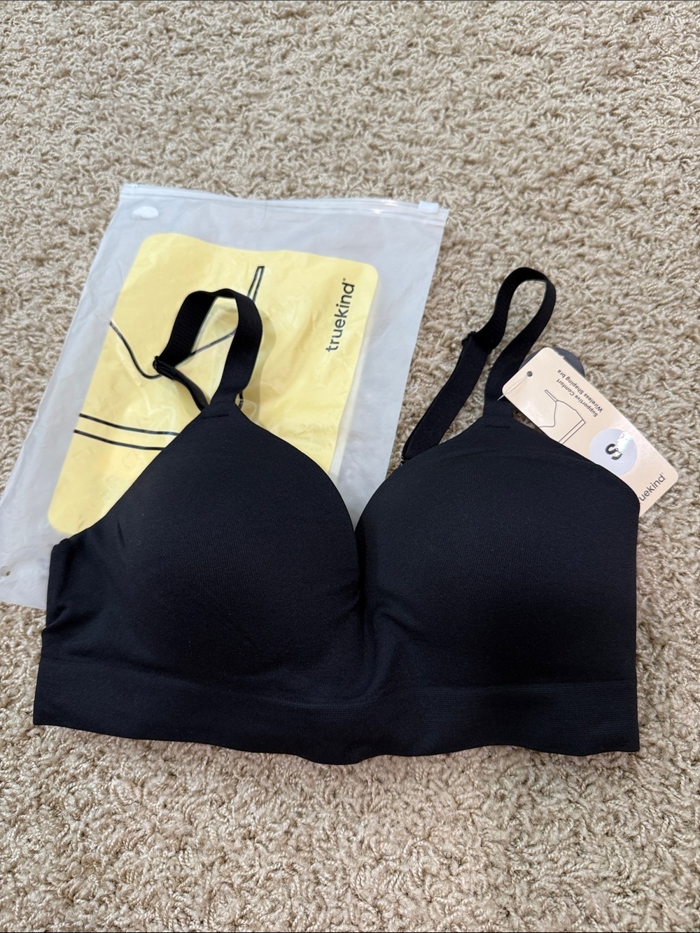 NWT TRUEKIND Daily Comfort Wireless Shaping Bra | Size Small Black